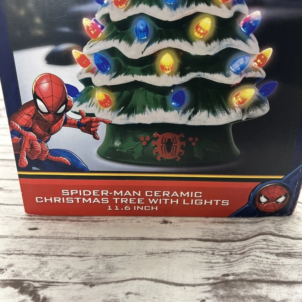 Spider-Man Ceramic Christmas Tree With Lights 11.6 